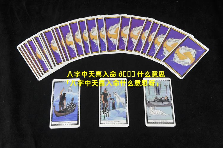 八字中天喜入命 🐝 什么意思「八字中天喜入命什么意思呀」